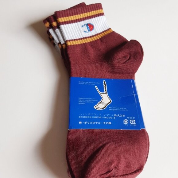 Champion Ankle Socks 3 Pack Burgundy - Picture 1 of 4